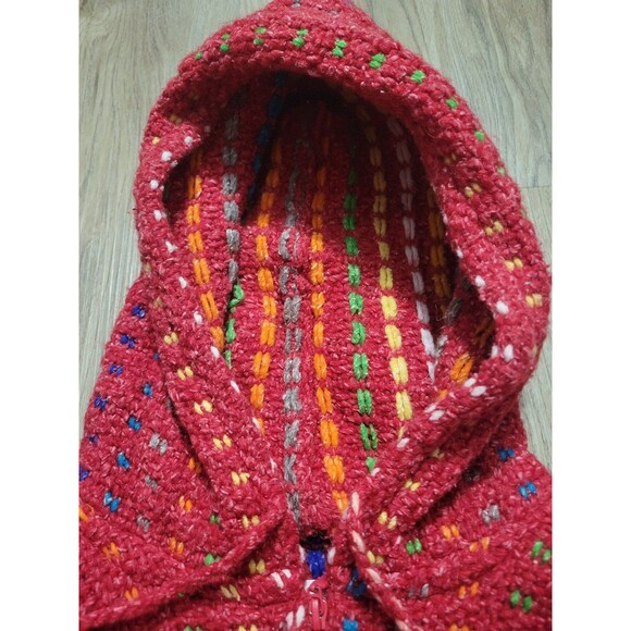 Ice - Ame Handmade in Ecuador full zip rainbow cardigan sweater wool blend Small - Picture 6 of 8